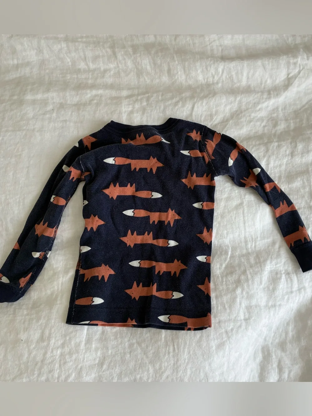 Hanna Anderson Navy Fox Print 3T Pajamas